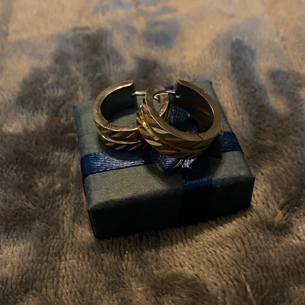 Gold plated huggie earrings